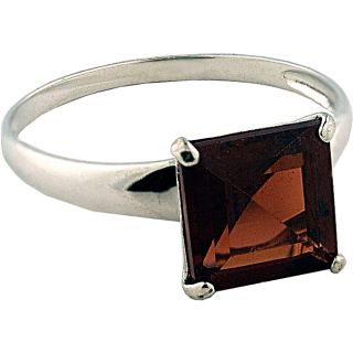 10k White Gold Garnet Solitaire Ring Gemstone Rings