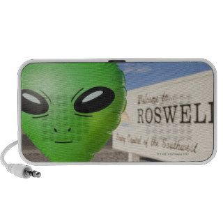 Inflatable alien with Welcome to Roswell sign in Speaker