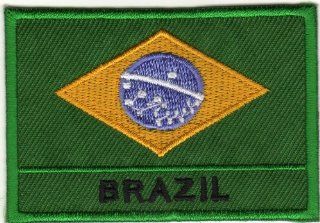 Aufnäher Bügelbild Applikation Iron on Patches Flagge Brasilien Brazil Fahne Auto