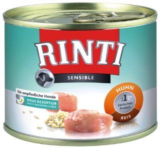 Rinti Hundefutter Sensible Huhn & Reis 185 g, 12er Pack (12 x 185 g) Haustier