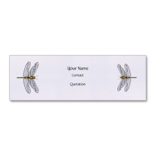 Gold Dragonfly Profile Card Linen Paper Business Cards