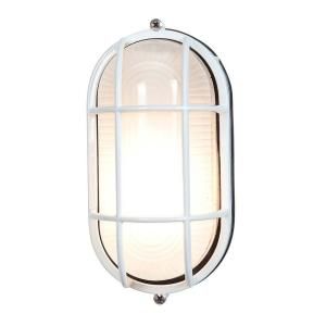 Illumine 1 Light Outdoor White Wall Sconce with Frosted Glass Shade CLI CE 0292 18 41