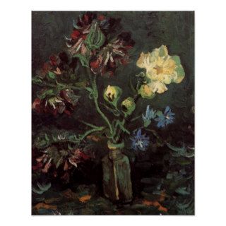 Vase with Myosotis and Peonies by Van Gogh Posters