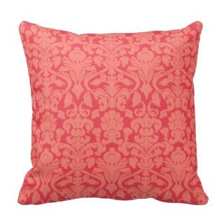 Coral Damask #1 Pillows