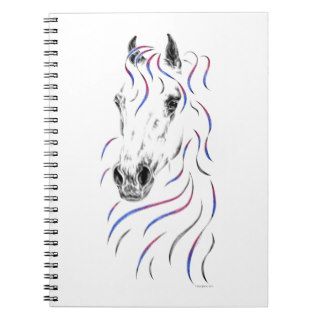 Colorful Arabian Horse Head Journal Spiral Note Books