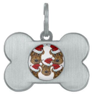 CHRISTMAS AIREDALES PET NAME TAGS