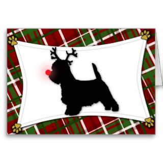 Westie Reindeer Christmas Card