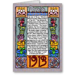 Fun Facts Birthday   Born in 1913 Greeting Cards