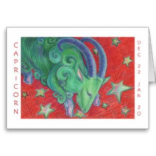 Zodiac Capricorn  'Happy Birthday' card white