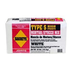 SAKRETE 40 lb. White Type S Mortar/Stucco Mix 65300043