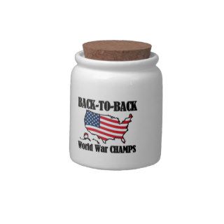 Back To Back WW Champs, USA Shape Candy Jars