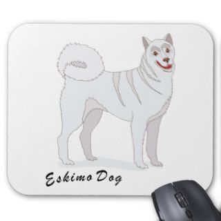 Eskimo Sled Dogs Cartoon Art Mousepad