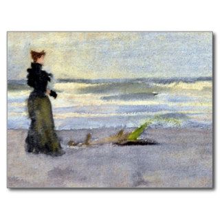 Victorian Woman Beside Water Post Card
