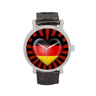 German Heart Flag with Star Burst Watches