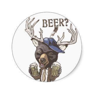 Cold Beer? Funny Beer Deer Hybrid Sticker