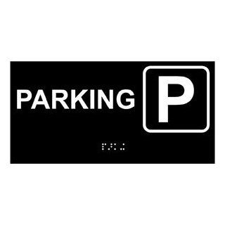 ADA Parking Braille Sign RSME 505 SYM White on Black Parking Control  