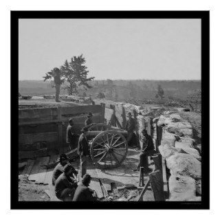Soldiers in a Captured Fort near Atlanta 1864 Print