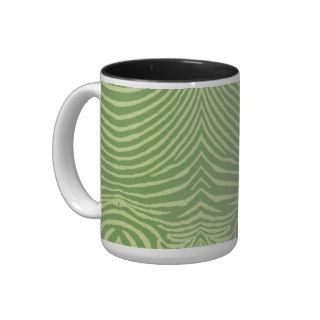 ZEBRA STRIPES MOSS GREEN and CHARTREUSE MossGreen Coffee Mug