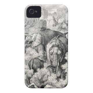 Vintage 1800s African Elephants   Elephants iPhone 4 Case Mate Cases
