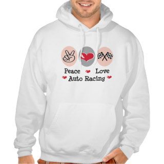 Peace Love Auto Racing Checkered Flag Hoodie