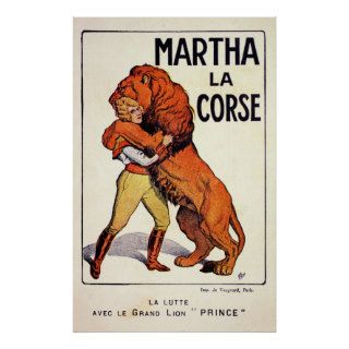 Vintage Martha La Corse Lion Tamer Print