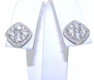 18K White Gold Diamond Earrings Dangle Earrings Jewelry