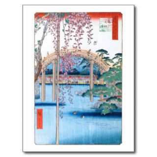 Wisteria Kameido Hiroshige Floral Vintage Fine Art Post Cards