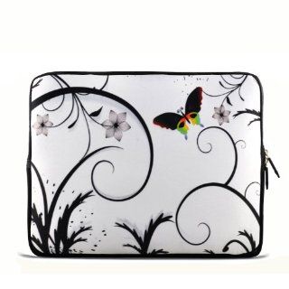 White&Butterfly 15" 15.4" 15.6" inch Notebook Laptop Case Sleeve Carrying bag for Apple MacBook Pro 15 15.4 /Dell Inspiron 15R Vostro XPS Alienware M15X /ASUS A55 K55 N56 X54 /Sony E15 S15 EL2/Lenovo ThinkPad E530 /HP Acer Computers &am