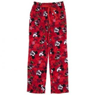 Mickey and Minnie Red Fleece Pajama Pants for Women