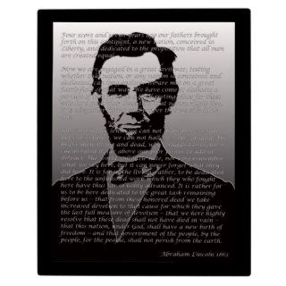 Abraham Lincoln  & Gettysburg Address Plaque