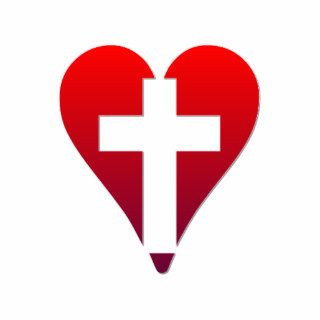 Cross inside red Heart Photo Cutouts