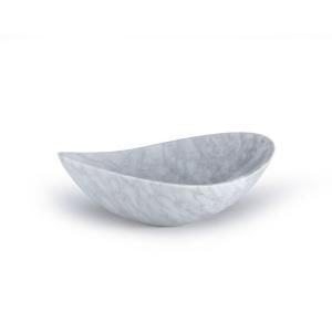 Xylem Stone 20 in. Oval Vessel Sink Basin in White Carrara Marble MAVE158OWT