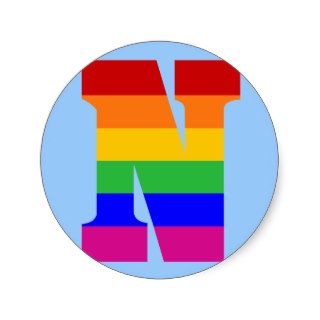 Rainbow Letter N Stickers