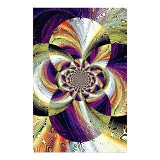 Amethyst And Gold Abstract Art Customized Stationery