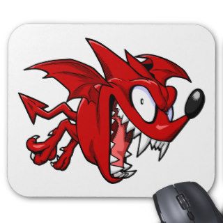 Red Evil Cartoon Bat Mousepads
