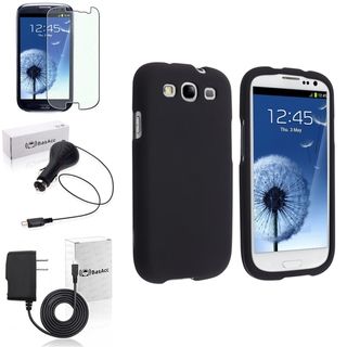 BasAcc Snap On Black Case/Screen Protector/Chargers for Samsung Galaxy S3 BasAcc Cases & Holders