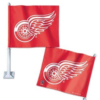 NHL Detroit Red Wings Car Flag with Wall Bracket   Sports Fan Automotive Flags