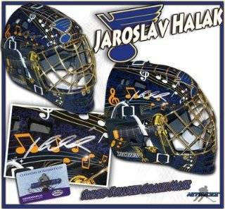 JAROSLAV HALAK Signed ST. LOUIS BLUES Full Size GOALIE MASK w/COA #2   Autographed NHL Helmets and Masks at 's Sports Collectibles Store