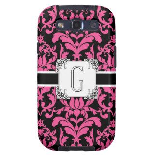 Letter G Monogram Floral Damask Typography Scroll Galaxy S3 Cases