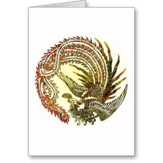 Chinese Phoenix design Greeting Cards