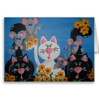 "Happy"  a painting by S. Lobe Greeting Cards