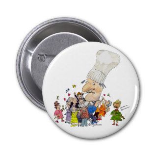 Funny Cartoon French Chef Buttons