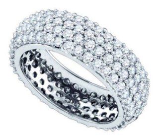 2.6 cttw 14k White Gold Diamond Pave Diamond Eternity Wedding Anniversary Band (Real Diamonds 2.6 cttw, Ring Sizes 4 10) Jewelry