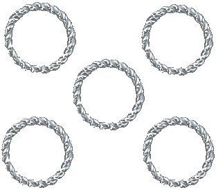 8mm Open Silver Plated Jump Rings Twist 18g. Q.50