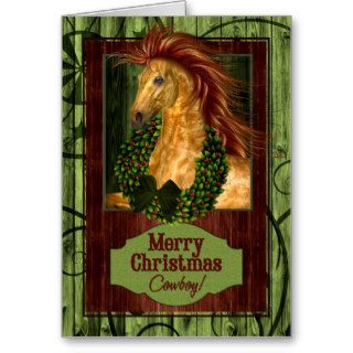 Cowboy Christmas Western Themed Horse Card