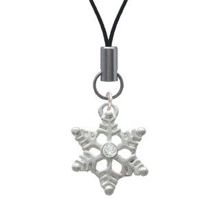 Silver Snowflake with Clear Crystal Cell Phone Charm [Wireless Phone Accessory] Cell Phones & Accessories