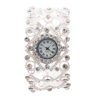 Yesurprise Lady Fashion Bracelet Diamond White Dial Rome Number Wrist Watch Silver Watches