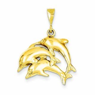 Genuine 14K Yellow Gold Dolphin Charm 3.2 Grams Of Gold Mireval Jewelry