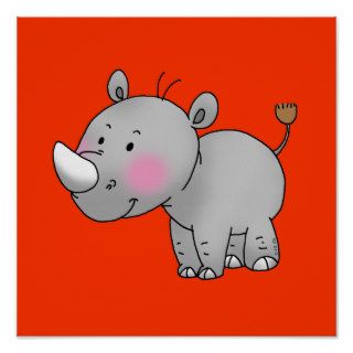 cute baby rhino print