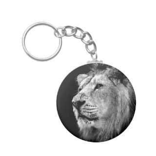Black & White Lion Keychain